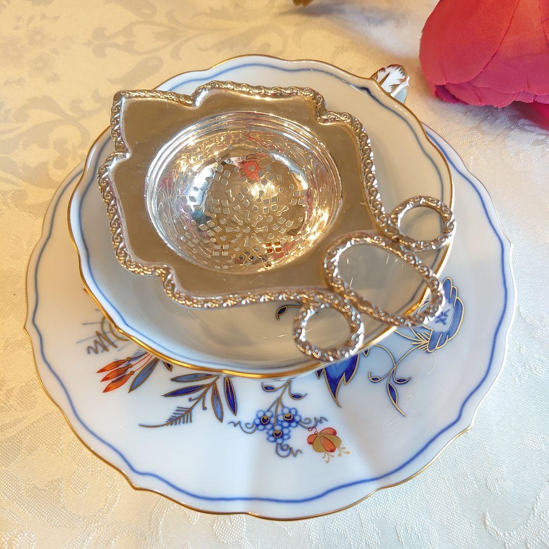 イギリス　アンティーク　ティーストレイナー　ティーストレーナー　茶こし　純銀