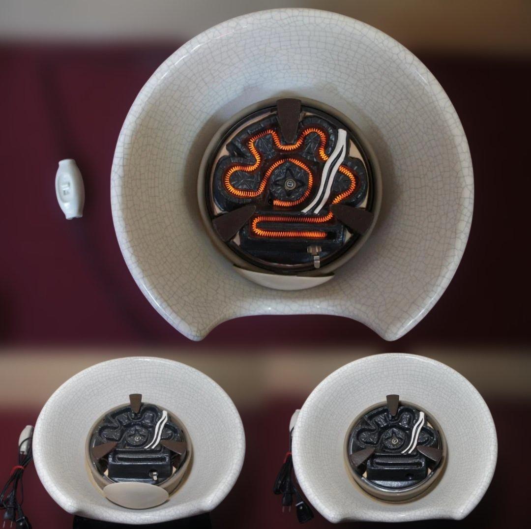 ☆ 創巧野々田 しろ薩摩風炉(紅鉢型)電熱器 国宝敬典富士釜他フルセット送料込み