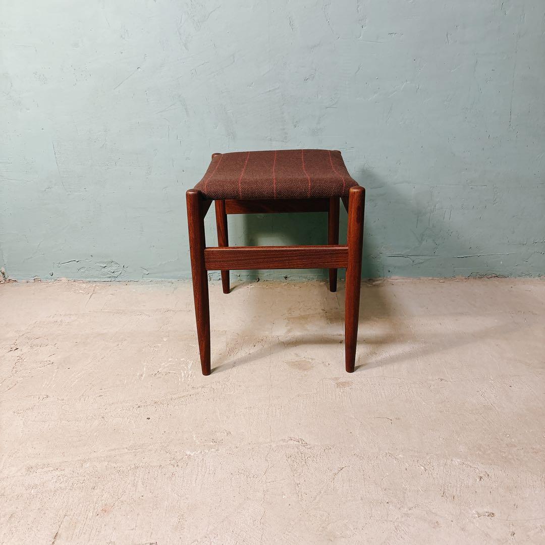 デンマーク　チーク材　スツール　北欧家具　北欧ビンテージ