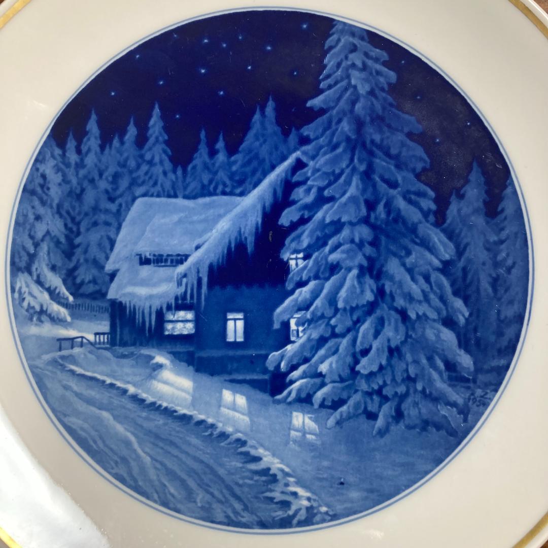 マイセン 1954年 イヤープレート【森の家のクリスマス】