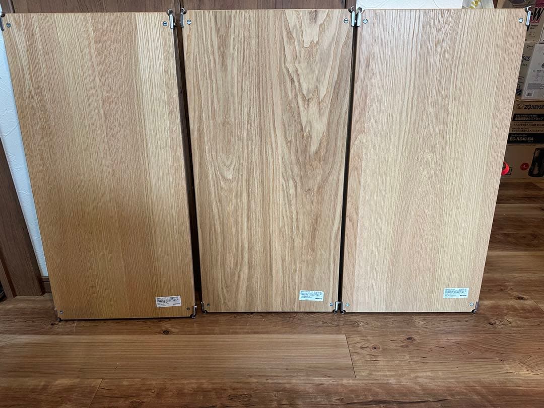 3枚セット 無印良品 オーク材 ステンレスユニットシェルフ 84cm ワイド 2
