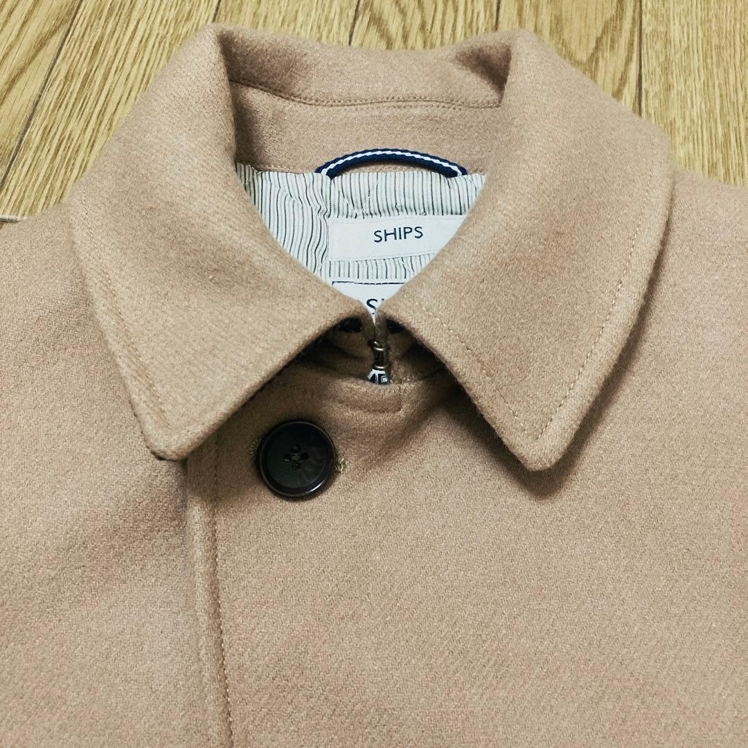 美品　シップス×ハミルトン 高級メルトンウールショートコートS キャメル