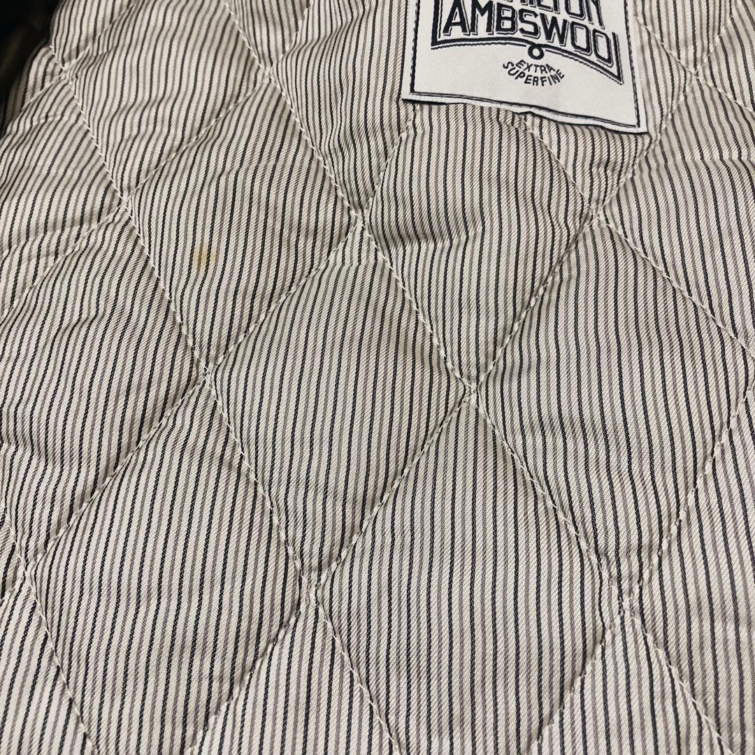 美品　シップス×ハミルトン 高級メルトンウールショートコートS キャメル