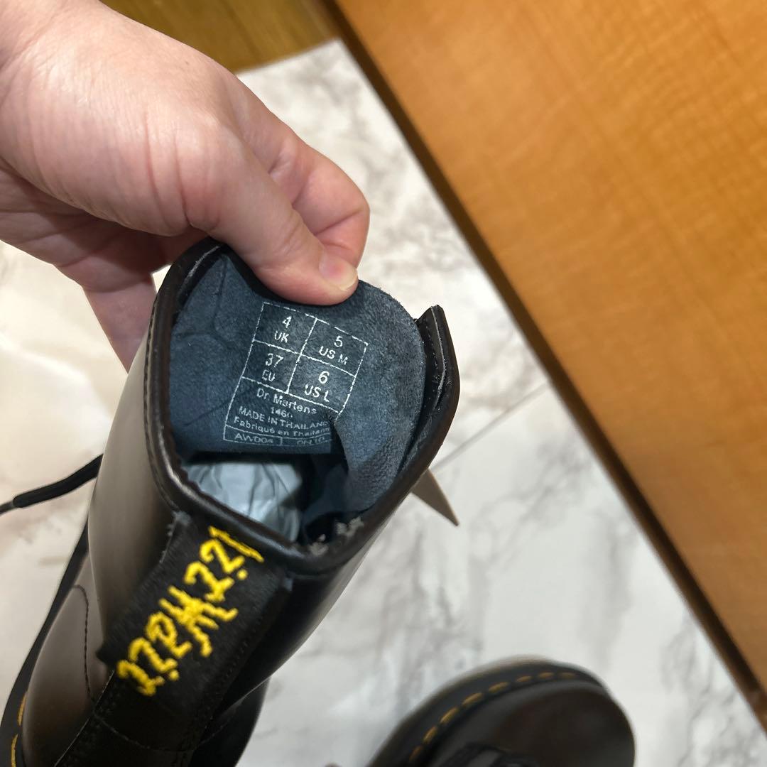 Dr.Martens ブラック レザー ハイカットブーツ UK4