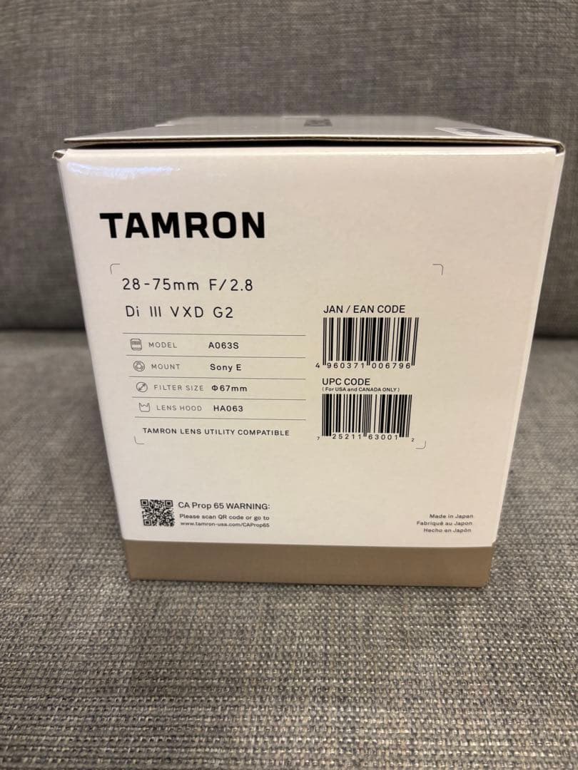 【新品】タムロン 28-75mm F2.8 G2 ソニーEマウント用