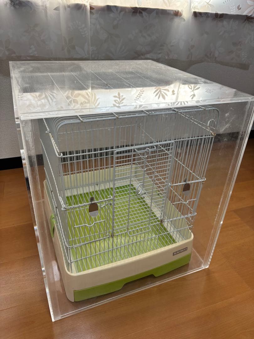 【直接引取希望】アクリル工房製　鳥かご防音ケース おかもち式