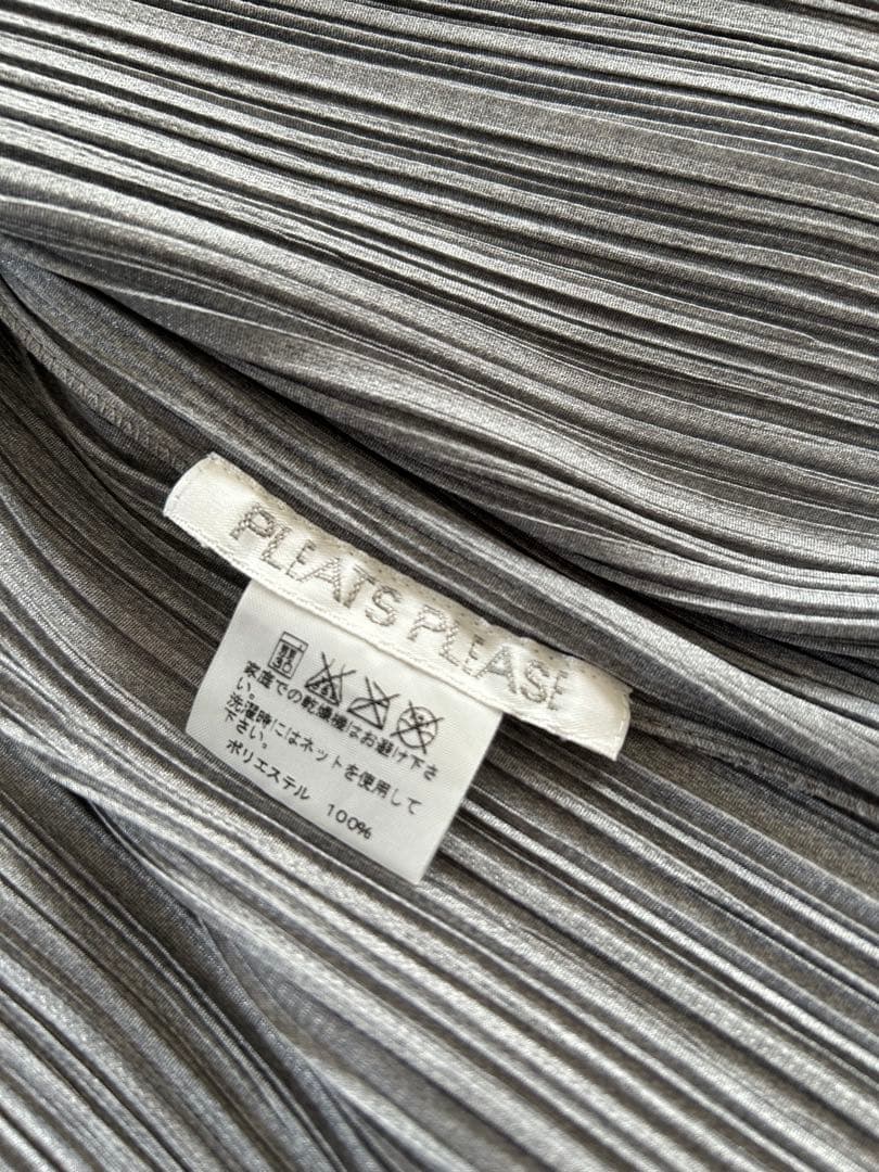 美品✨プリーツプリーズ デザインカーディガン 羽織り グレー 3 ／Ｌ