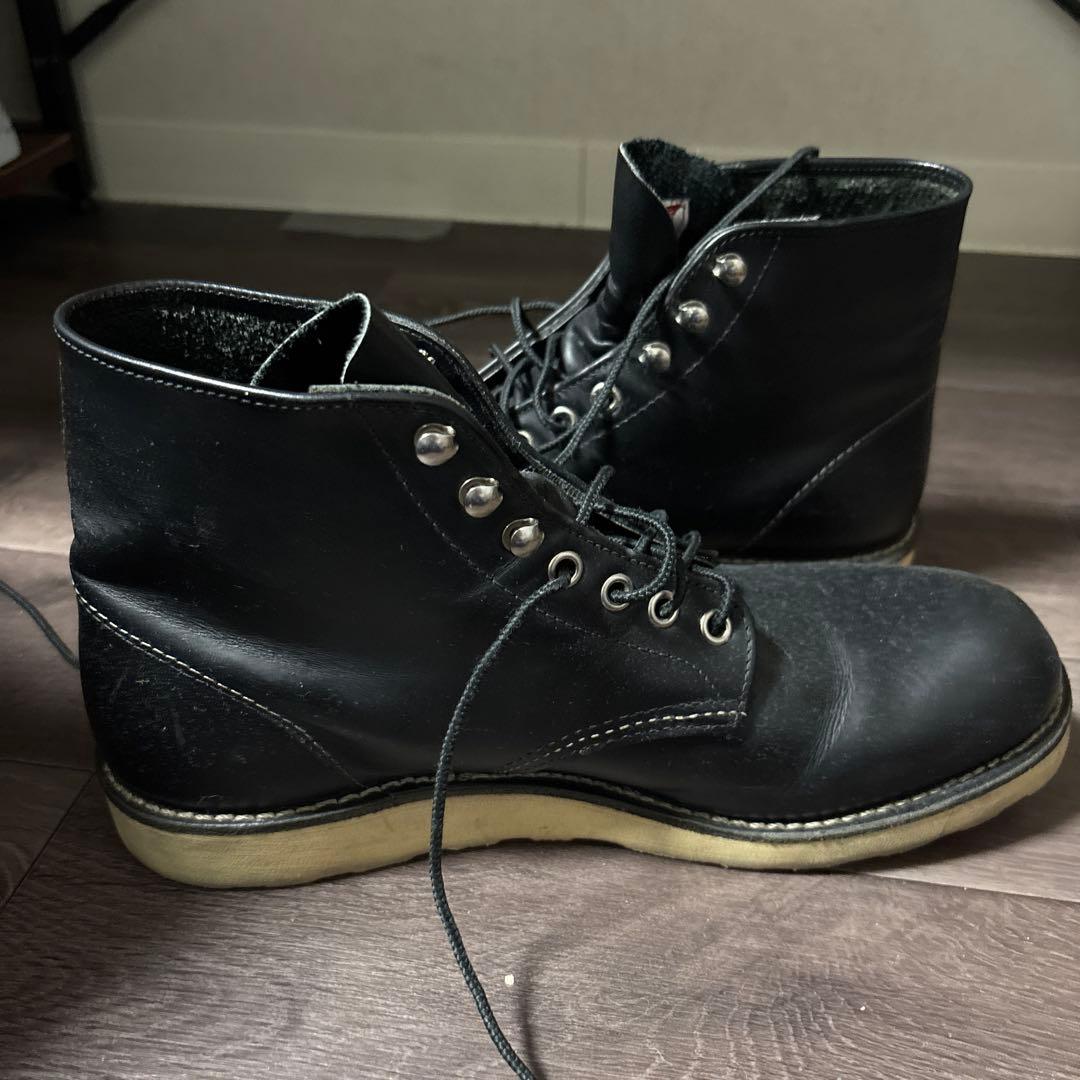 黒のレザーハイカットブーツ