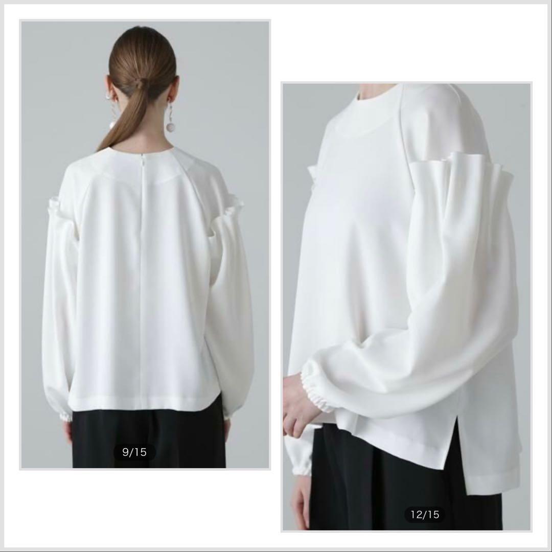 美品✨25SS✨3.5万✨アドーア　ダブルストレッチブラウス　立体ギャザー