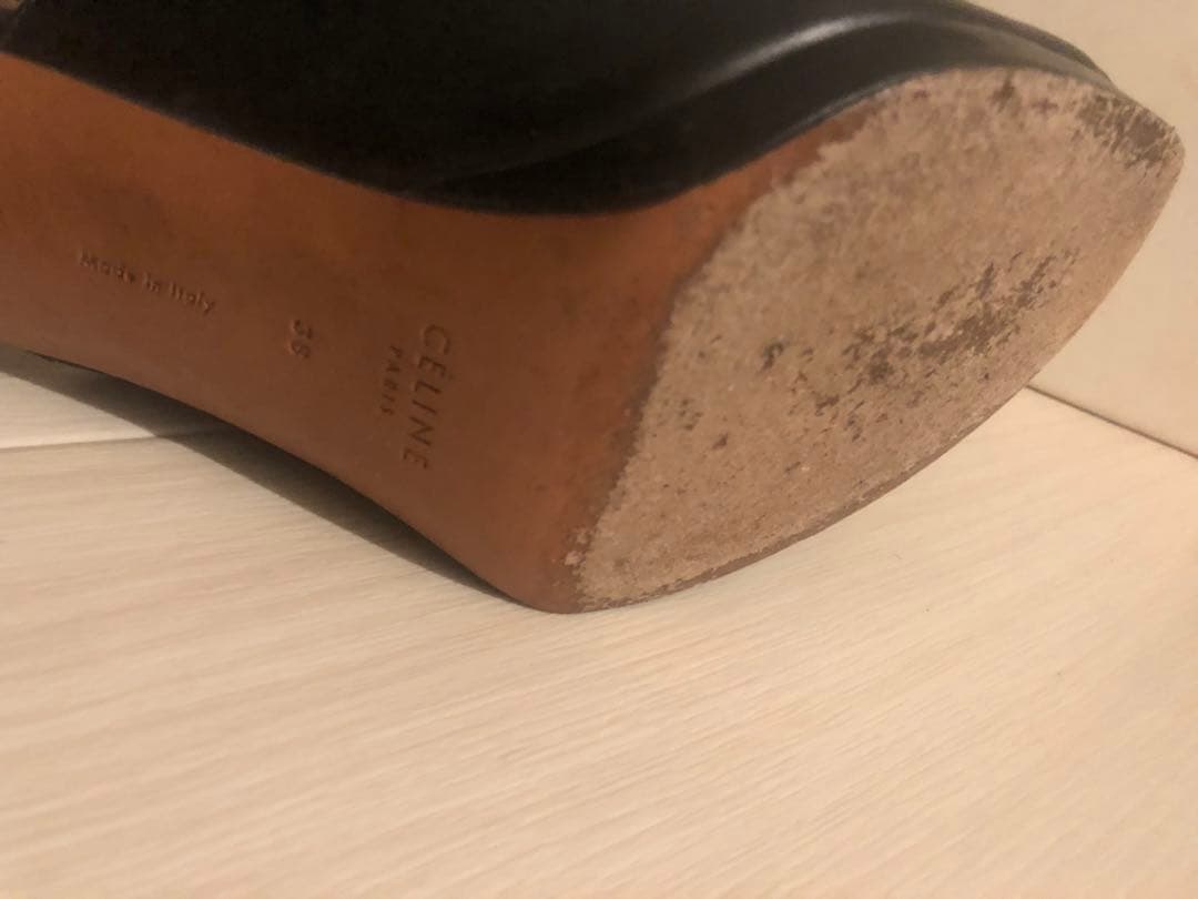 CÉLINE ブラックヒール38
