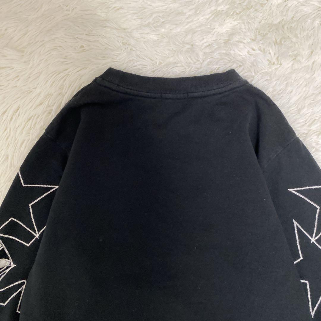 希少 ヒステリックグラマー ヒスガール スウェット 星柄 切り抜き刺繍 ブラック