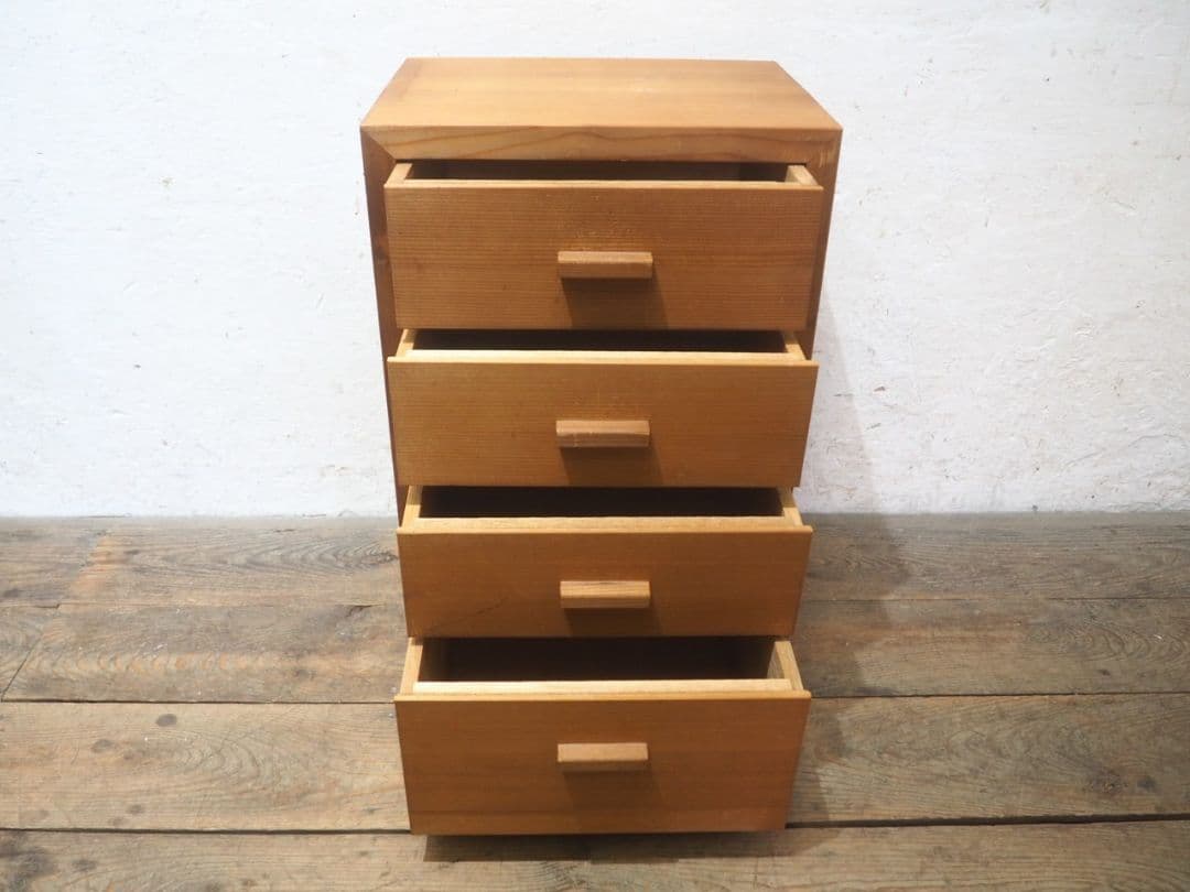 1243 ①10kg 重厚な無垢材の収納棚　袖机　引き出し　チェスト　テーブル