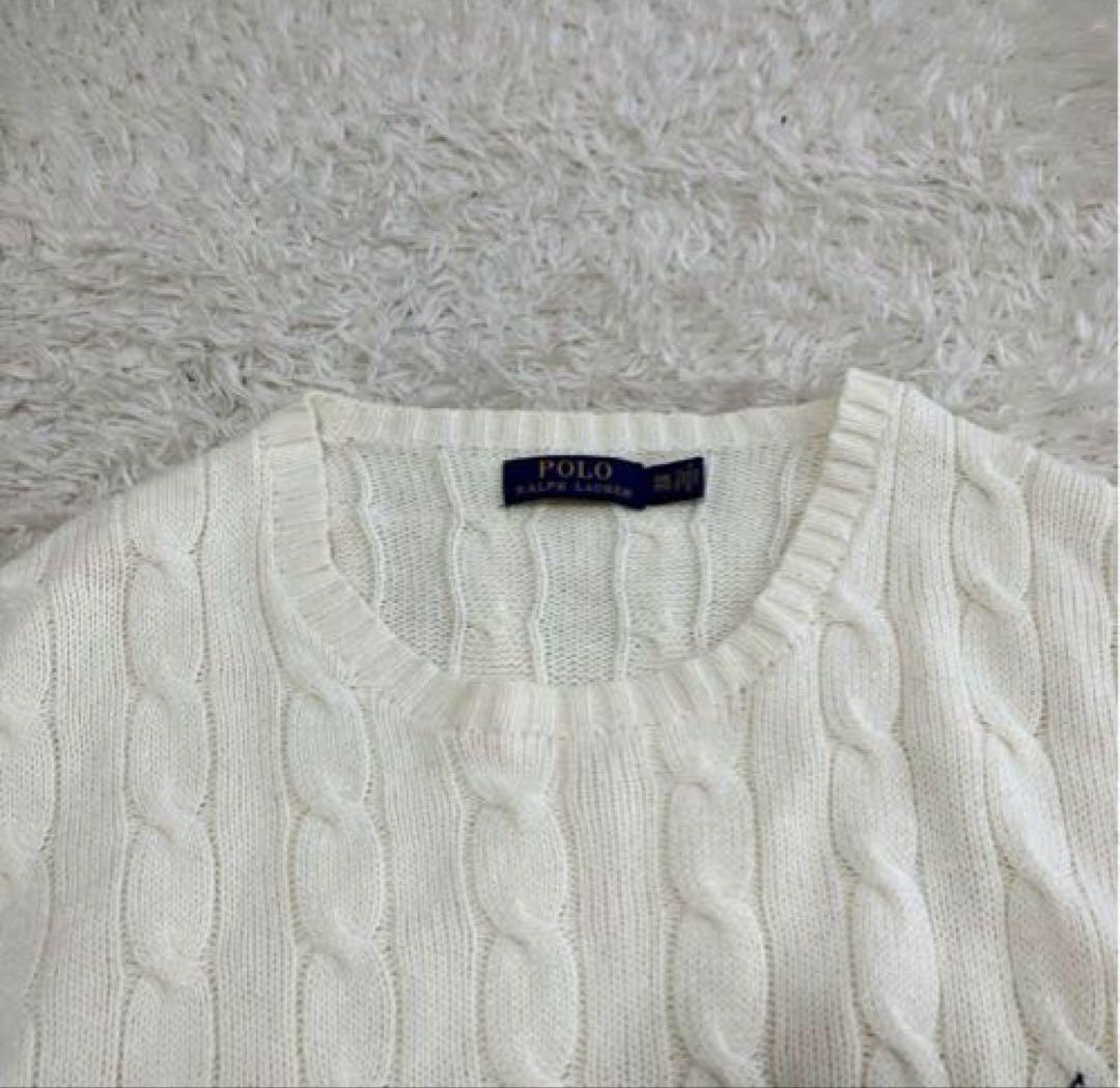 ★極美品！現行　ポロラルフローレン　ニットセーター　ホワイト　サイズXXL