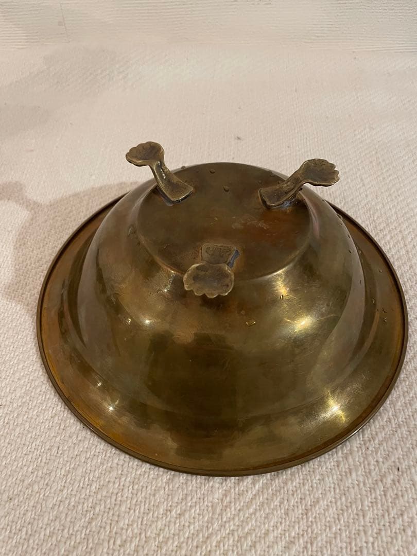 【フランスアンティーク】真鍮ボウル ヴィンテージ足付きボウル ライオン