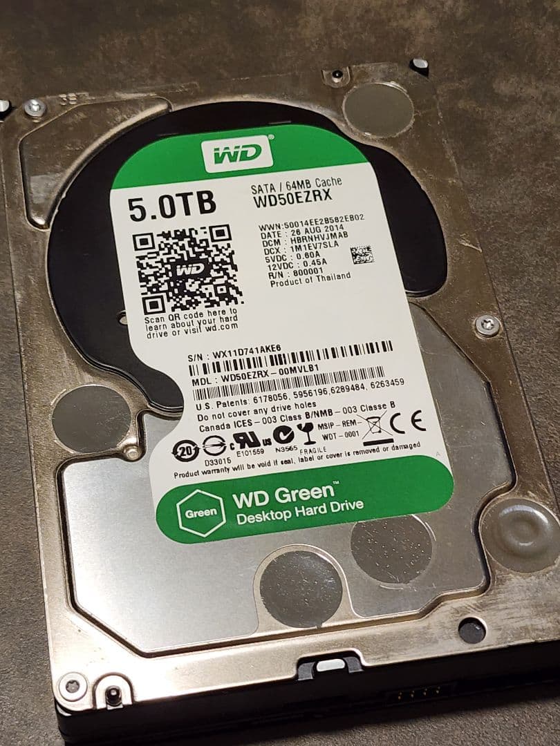 内蔵型ハードディスクドライブ 5TB HDD - Western Digital WD50EZRX
