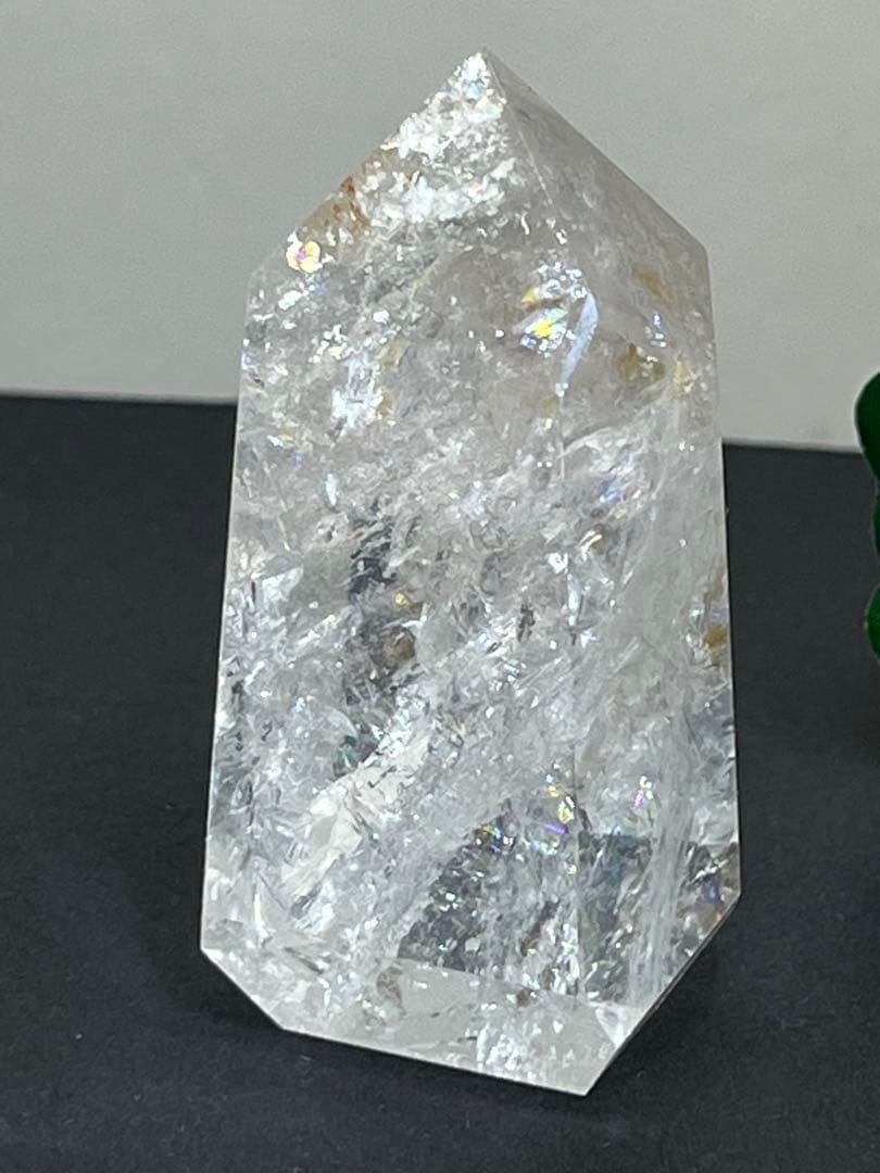天然石　ピンクアゼツライト　ポイント　タワー　透明感あり虹キラキラ⭐️1856