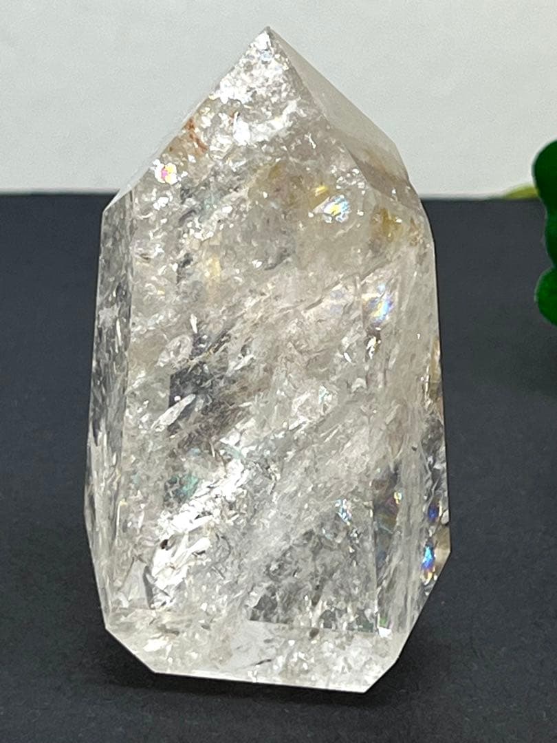 天然石　ピンクアゼツライト　ポイント　タワー　透明感あり虹キラキラ⭐️1856