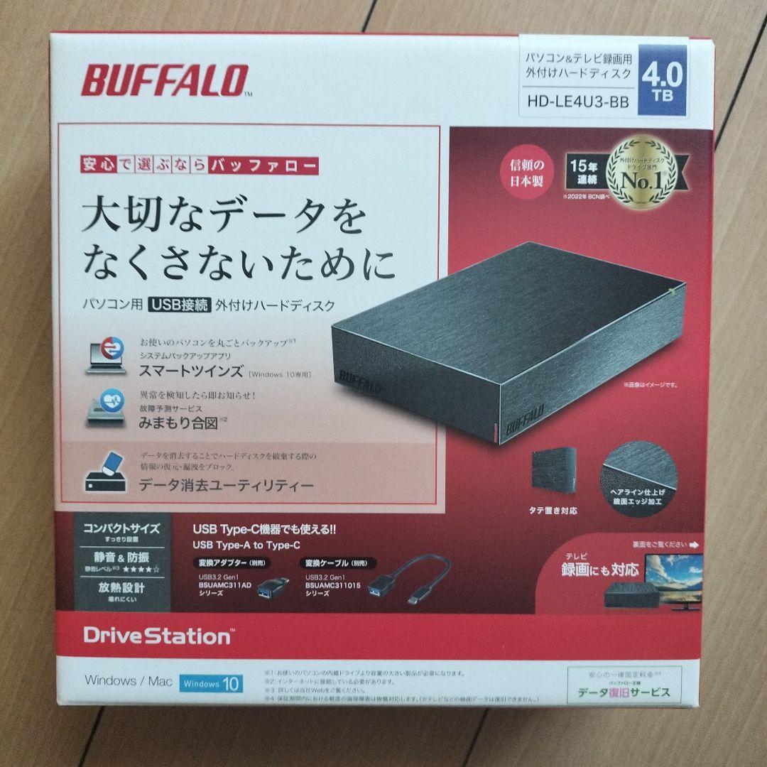 BUFFALO 4TB HD-LE4U3-BB PC&テレビ録画用外付けHDD