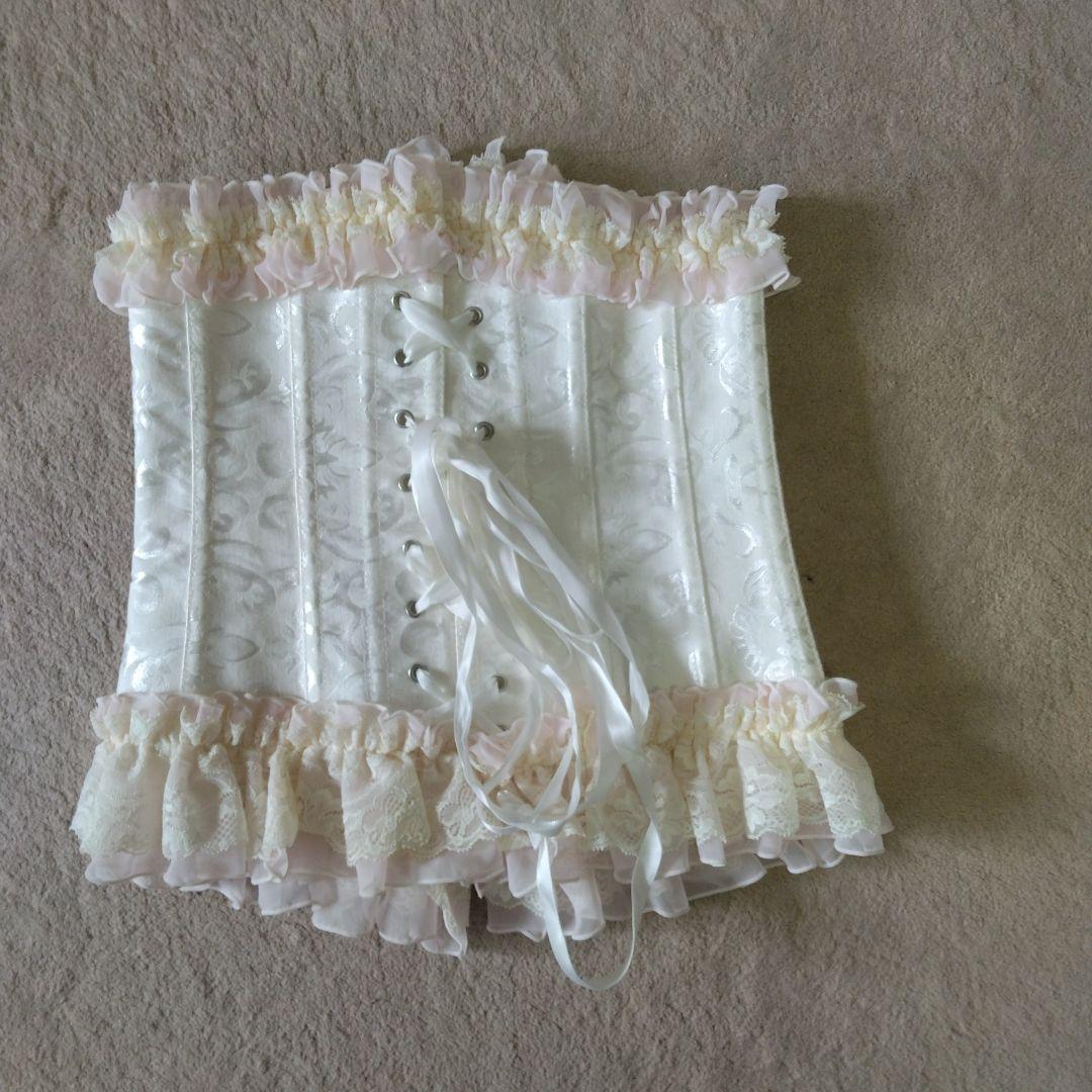 MR corset ホワイト ピンク コルセット S