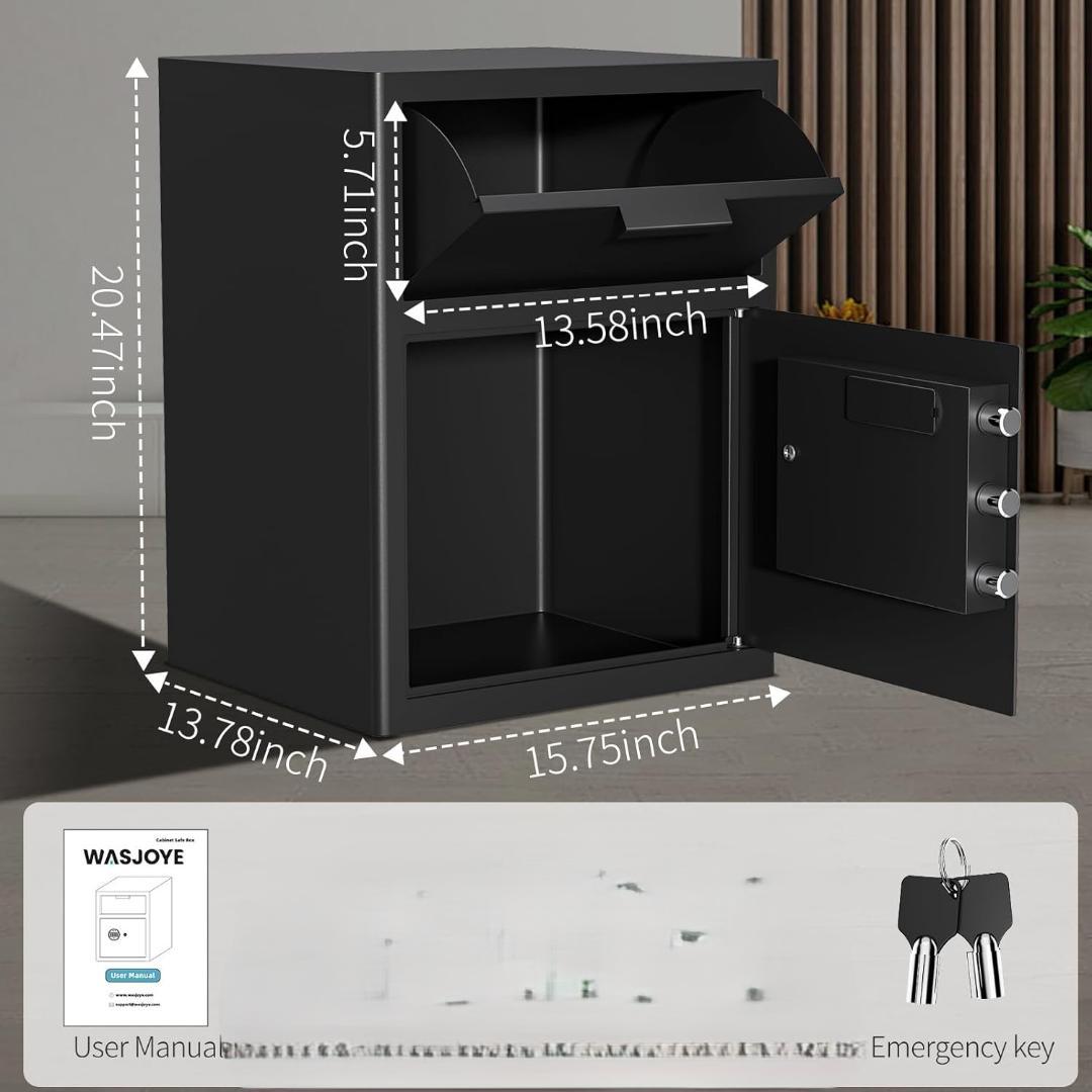 先行販売　テンキー式　ポスト付き　電子金庫　69L