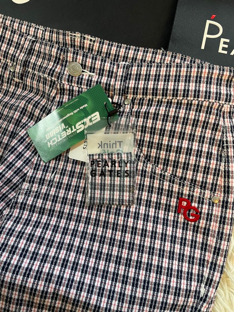 パーリーゲイツ男女共用C/Pe変形ドビーカルゼ 先染めチェックパンツサイズ3