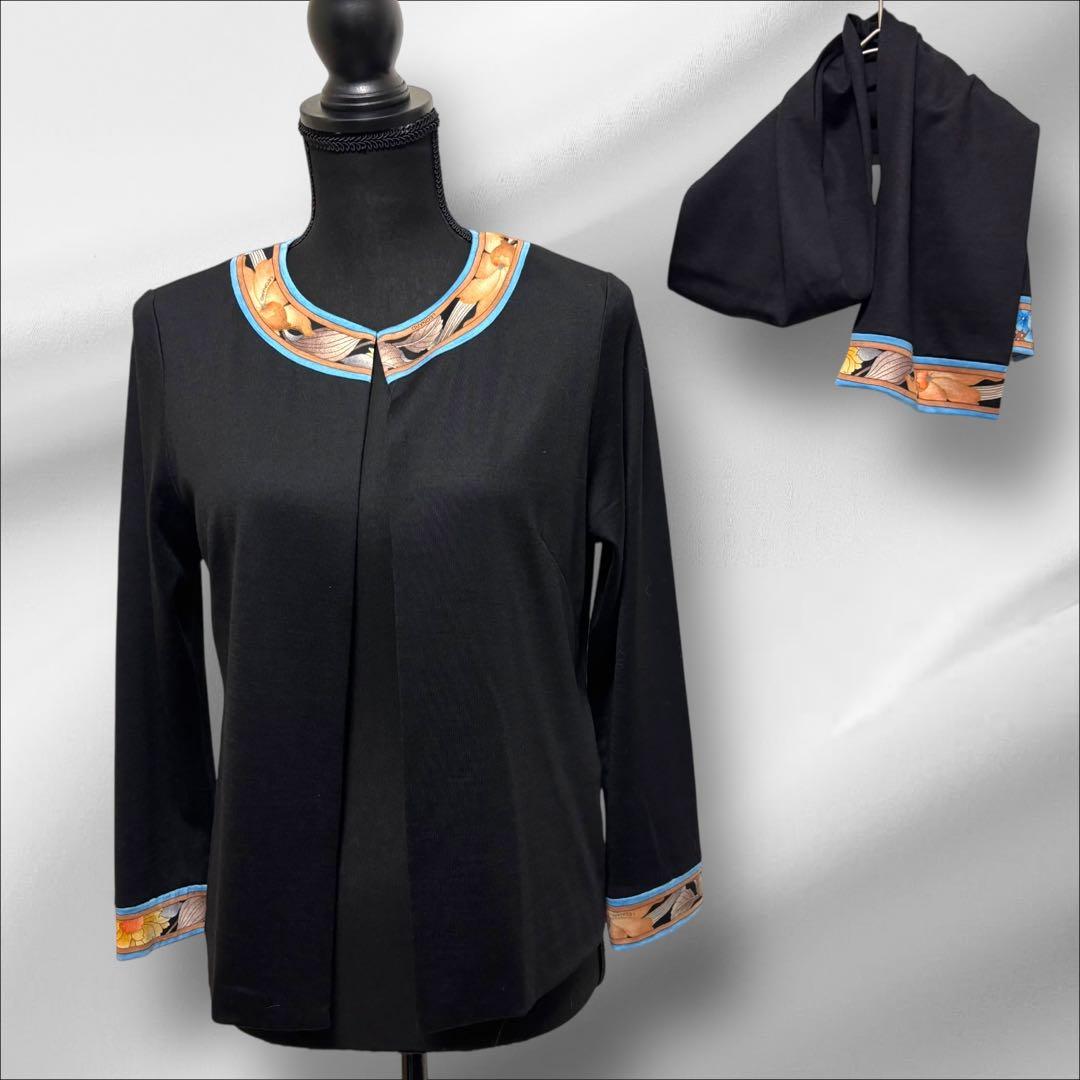 LEONARD 【レオナール 】カーディガン　トリムストール ウール【Ｌ】