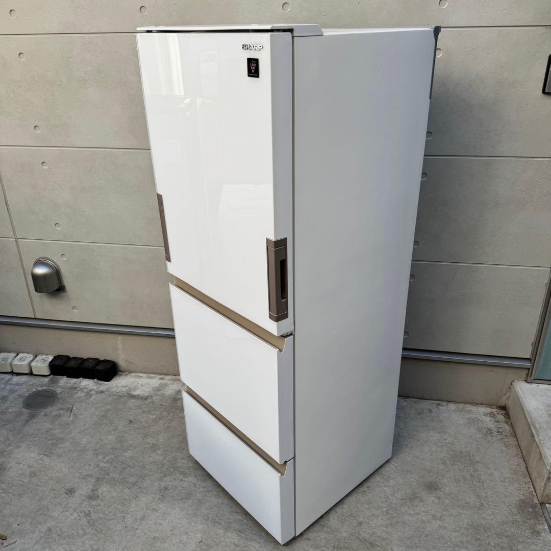 120⭐️2024年製美品★シャープ冷蔵庫3ドア大型自動製氷両開きガラス扉350L