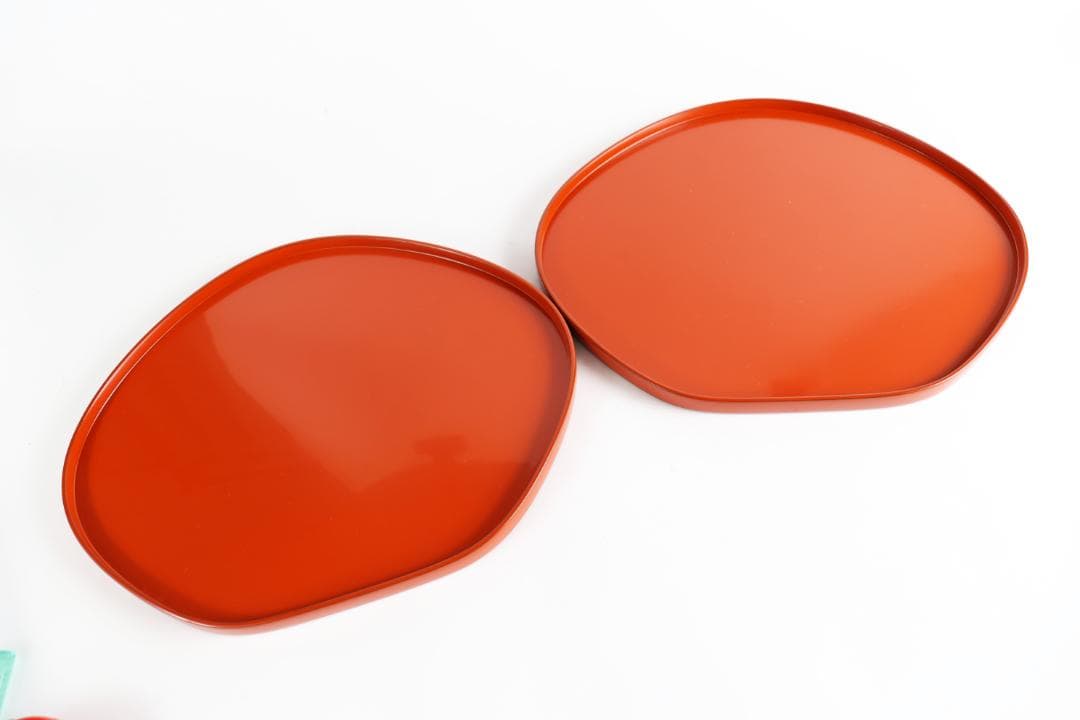 輪島塗 梅形膳 六客 盆 懐石盆 会席盆 朱 雛祭り