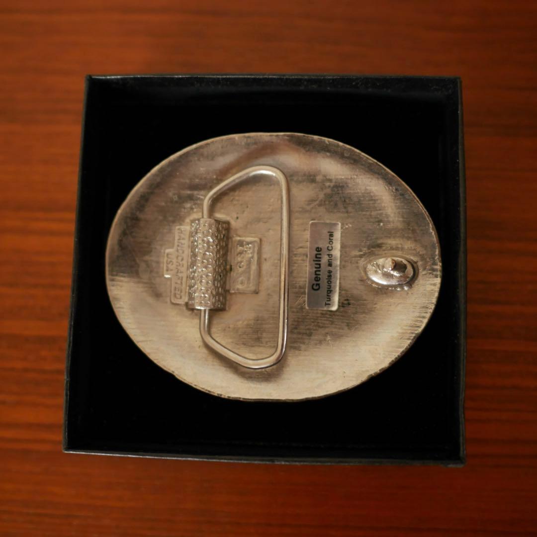 ヴィンテージ ナバホ族 イーグルモチーフ ターコイズ バックル