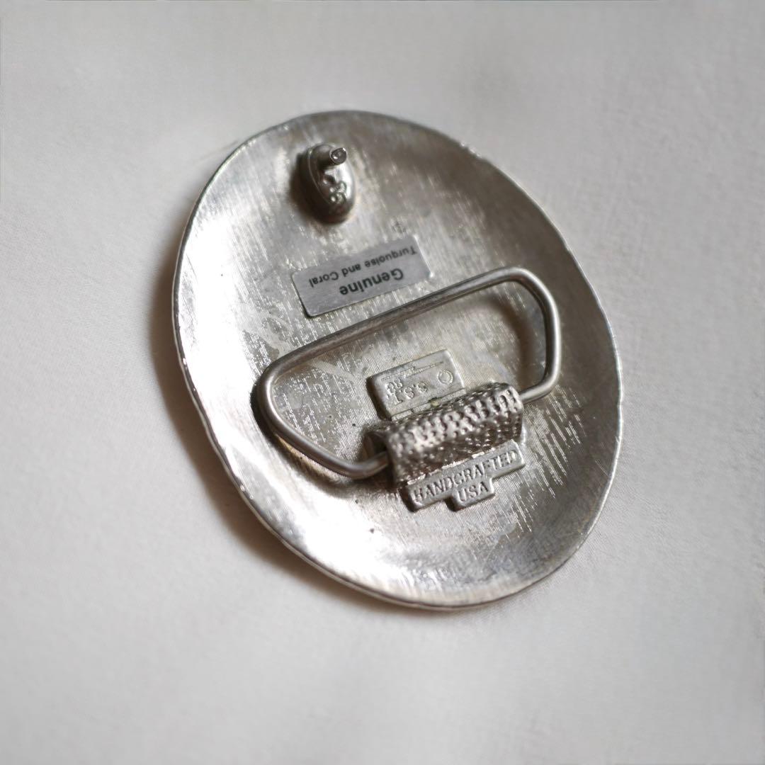 ヴィンテージ ナバホ族 イーグルモチーフ ターコイズ バックル