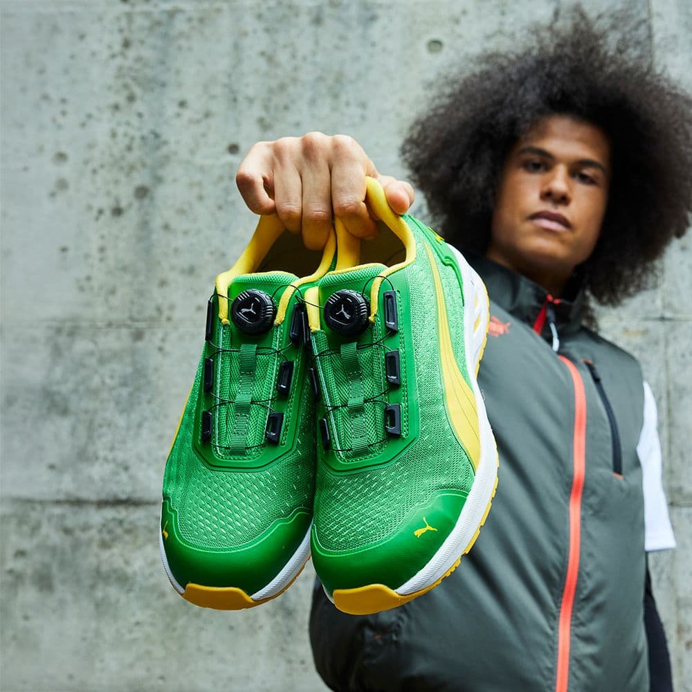 プーマ安全靴#64.408 26.0cmグライドグリーンディスクロー