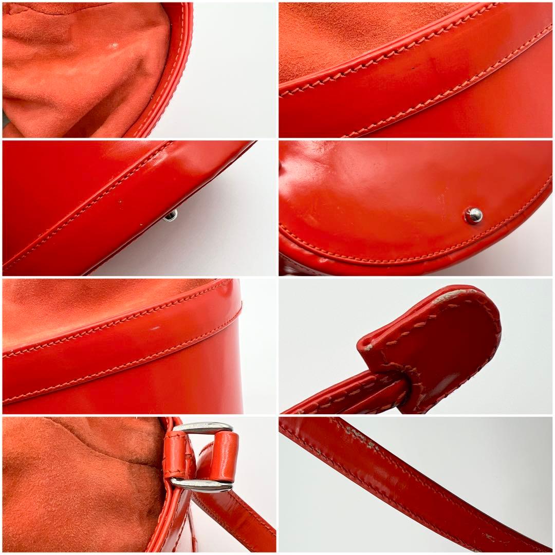 GUCCI ショルダー バッグ デカロゴ 巾着 バケツ 2way オレンジ