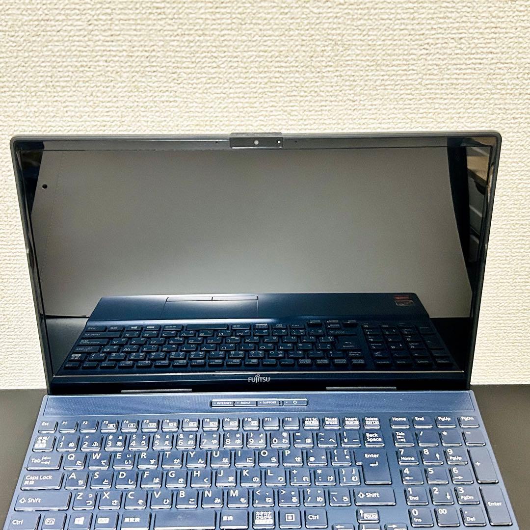 富士通 SSD起動+HDD搭載 CPU Ryzen3搭載 AH43/F3 ブルー