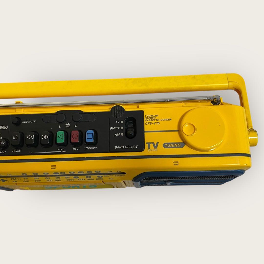 希少 動作品 SONY SPORTS CFS-V75 イエロー ラジカセ