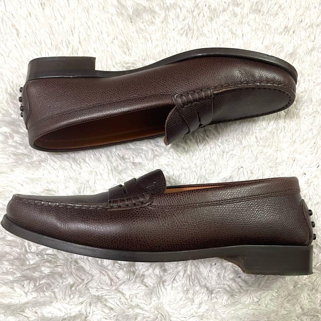 美品✨【TOD'S】トッズ　ドライビングシューズ　シボ革　ブラウン 24.5cm