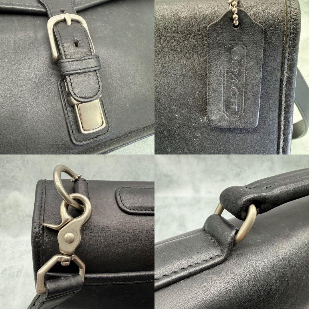 COACH オールドコーチ ビジネスバッグ 2way レザー クロスボディ 黒