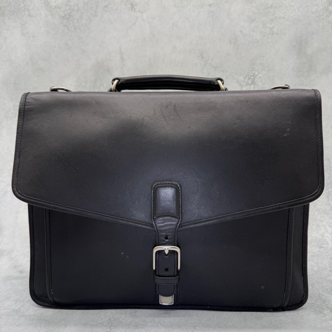 COACH オールドコーチ ビジネスバッグ 2way レザー クロスボディ 黒