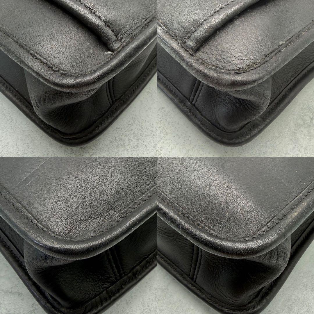COACH オールドコーチ ビジネスバッグ 2way レザー クロスボディ 黒