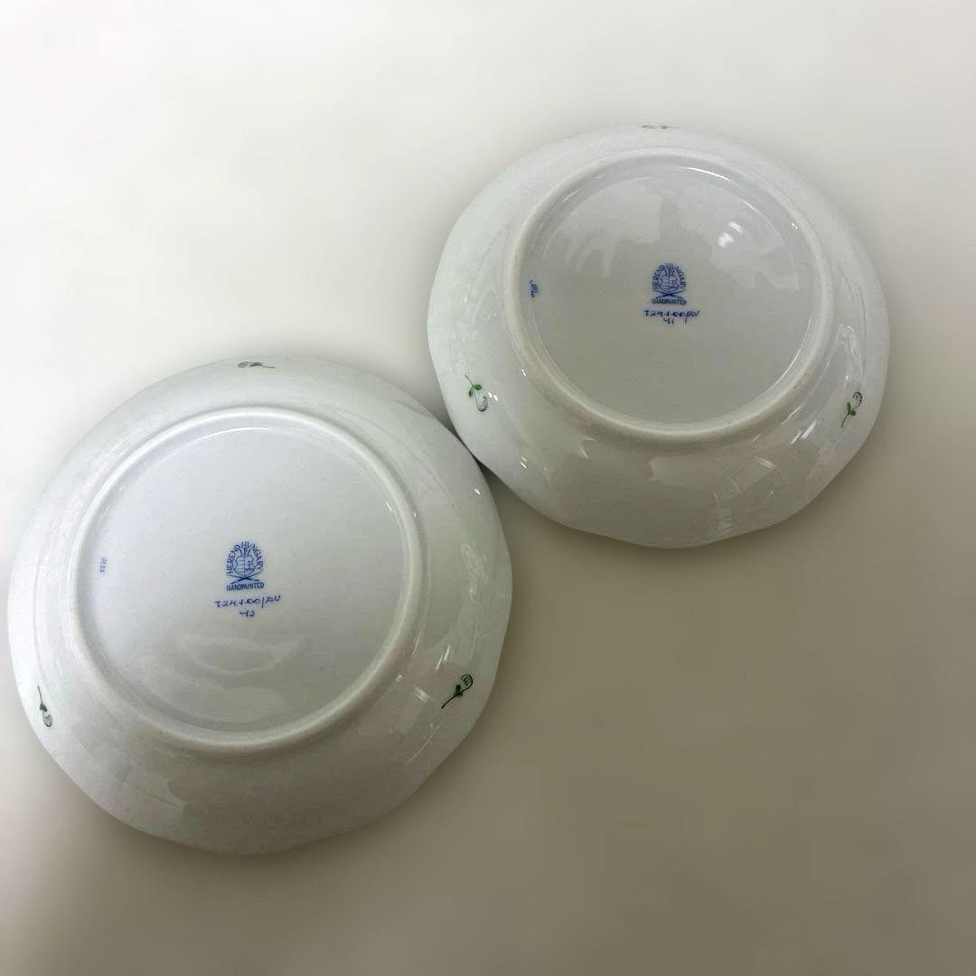 【未使用】ヘレンド　アポニーグリーン　ティーカップ＆ソーサー&デザートプレート