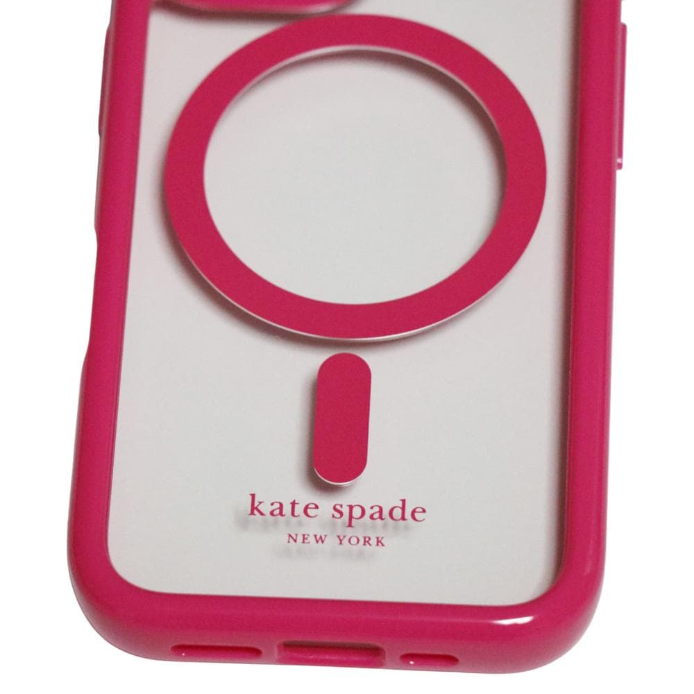 【ケイトスペード】Magsafe対応 iPhone16ケース ピンク/クリア