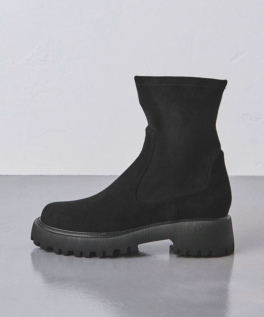 新品★ストレッチ ショートブーツ 黒 UNITED ARROWS ¥31900