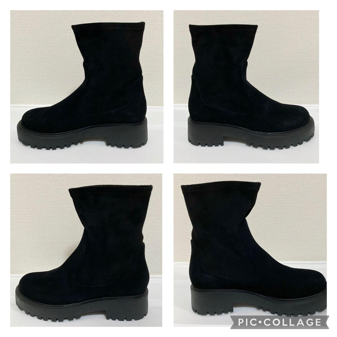 新品★ストレッチ ショートブーツ 黒 UNITED ARROWS ¥31900