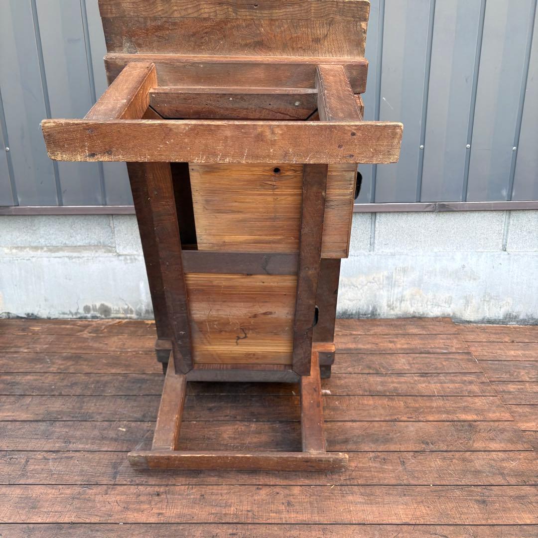 昭和レトロ 古家具 無垢材 木製座卓 引き出し付き ちゃぶ台 文机 お経台 経机