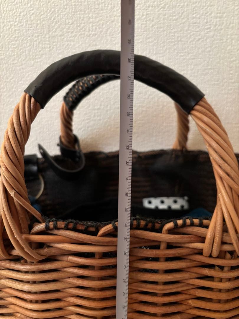 エバゴス　かごバッグ　革ハンドル