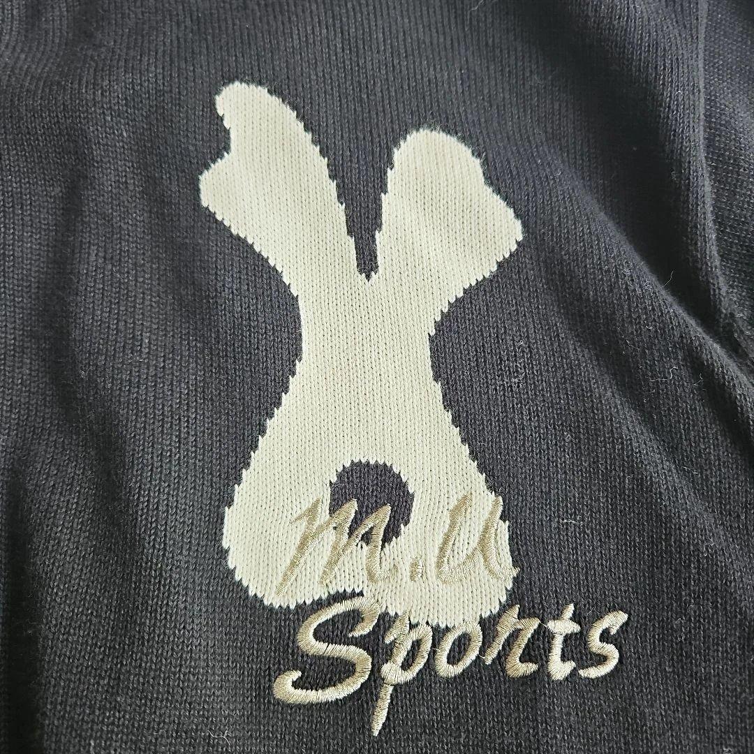 M-U SPORTS フルジップニット メンズ 黒　ゴルフウェア LL