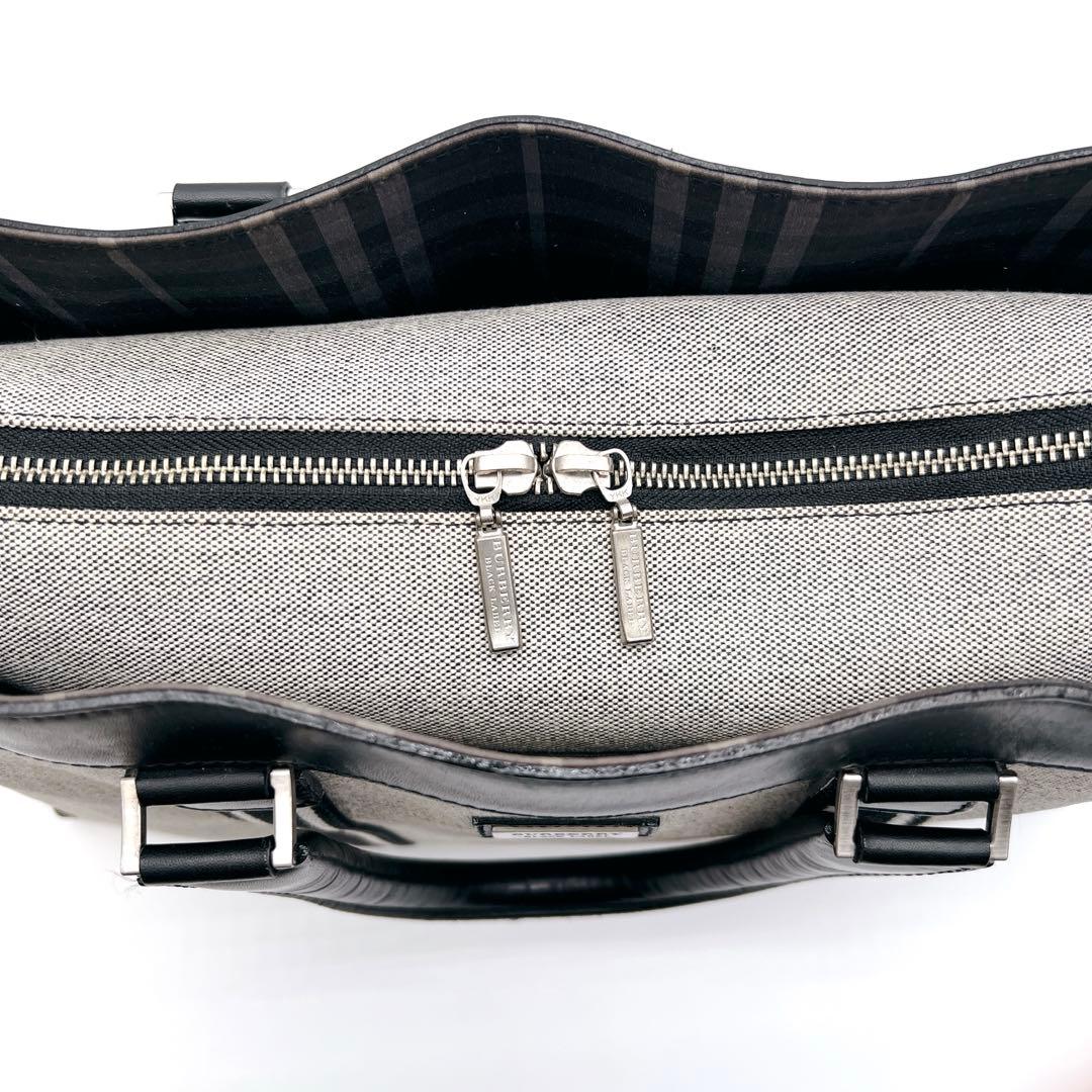 【希少】バーバリー　ブラックレーベル　ビジネスバッグ　ブリーフケース　キャンバス