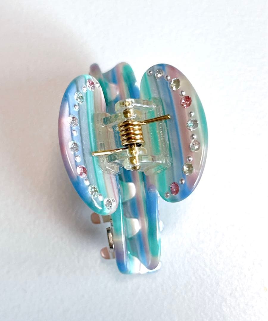 アレクサンドルドゥパリ　ヘアクリップ　ブルー系　キラキラ　スワロフスキー　可愛い