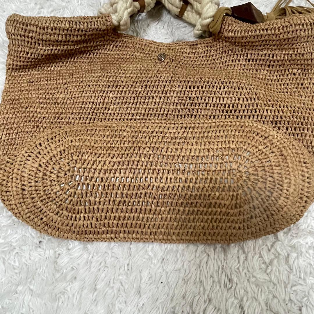 ヘレンカミンスキー 籠バッグ　レザー　ラフィア