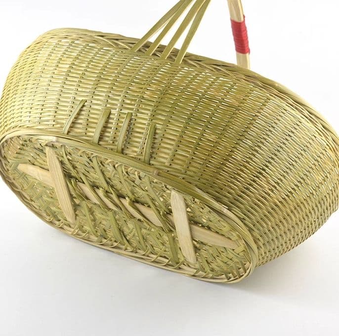 竹細工 極上品 かご 収納 手作工芸品 市場かご 手提かご 買い物かご 新品