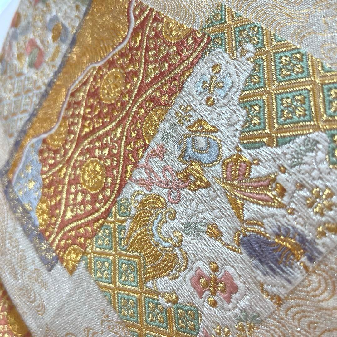 455 訪問着フルセット 正絹 くすみグリーン 灰緑 友禅 金彩 刺繍 暈し染め